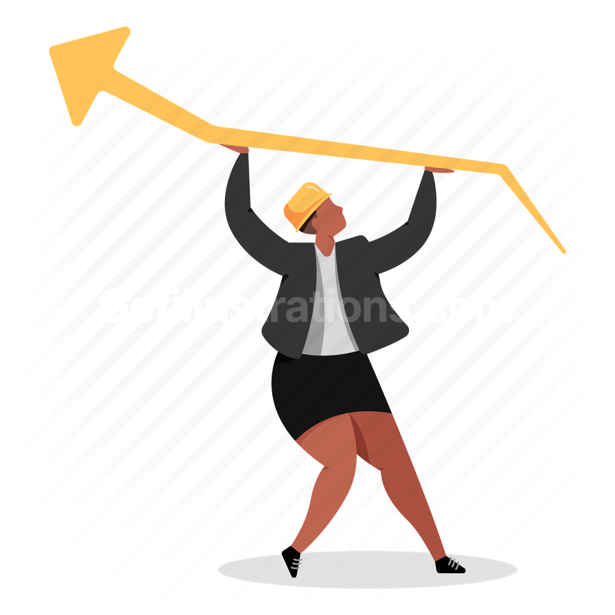 arrow, up, woman, business, analytics